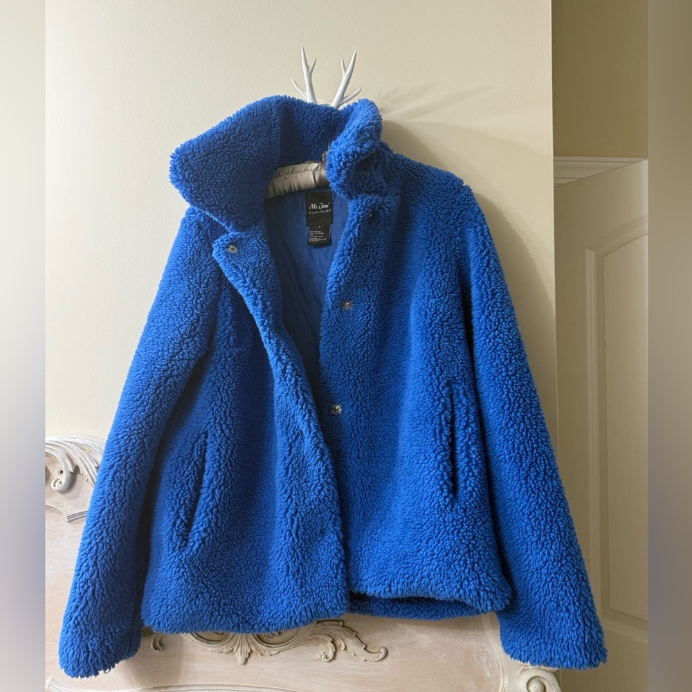 Me Jane Vibrant Blue Teddy Jacket